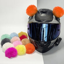 Load image into Gallery viewer, 2Pcs Car Motorcycle Helmet Decoration Soft Plush Ball For Motocross Full Face Off Road Helmet Sticker
