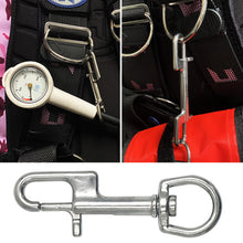 Load image into Gallery viewer, 316 Stainless Steel Single/Double Head Diving Hook Quick Release Spring Buckle Tow Rope Hook 360° Rotation BCD Diving Equipment
