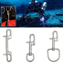 Load image into Gallery viewer, 316 Stainless Steel Single/Double Head Diving Hook Quick Release Spring Buckle Tow Rope Hook 360° Rotation BCD Diving Equipment
