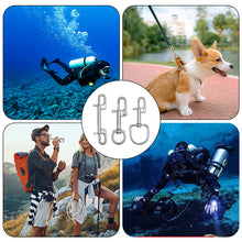 Load image into Gallery viewer, 316 Stainless Steel Single/Double Head Diving Hook Quick Release Spring Buckle Tow Rope Hook 360° Rotation BCD Diving Equipment
