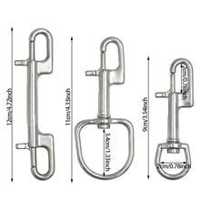 Load image into Gallery viewer, 316 Stainless Steel Single/Double Head Diving Hook Quick Release Spring Buckle Tow Rope Hook 360° Rotation BCD Diving Equipment
