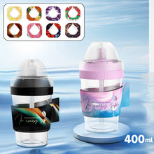 Load image into Gallery viewer, 400ML Fun Coffee Bottle With Straw 0 Sugar 0 Calorie Flavor Ring Portable Sports Water Cup Shake Shake Bottle
