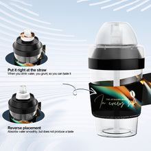 Load image into Gallery viewer, 400ML Fun Coffee Bottle With Straw 0 Sugar 0 Calorie Flavor Ring Portable Sports Water Cup Shake Shake Bottle
