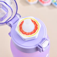 Load image into Gallery viewer, 600ML Fun Sippy Bottle With 0 Sugar 0 Calorie Fruit Scent Ring Two-Color Gradient Sports Fragrance Bottle
