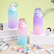 Load image into Gallery viewer, 600ML Fun Sippy Bottle With 0 Sugar 0 Calorie Fruit Scent Ring Two-Color Gradient Sports Fragrance Bottle
