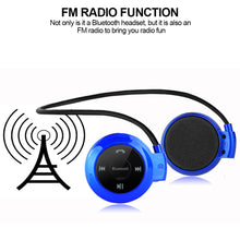 Load image into Gallery viewer, Mini Wireless Bluetooth Headphones Insert TF Card FM Radio Foldable Headsets Sports Stereo Headphones

