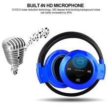 Load image into Gallery viewer, Mini Wireless Bluetooth Headphones Insert TF Card FM Radio Foldable Headsets Sports Stereo Headphones
