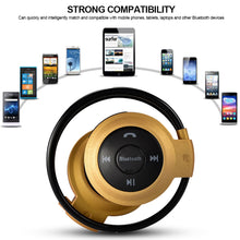 Load image into Gallery viewer, Mini Wireless Bluetooth Headphones Insert TF Card FM Radio Foldable Headsets Sports Stereo Headphones
