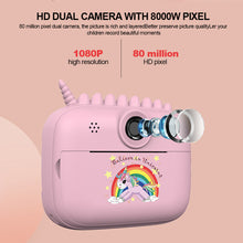 Load image into Gallery viewer, Children's Intelligent Thermal Printing Camera HD Dual Large Screen 4000W Digital Camera Unicorn Instant Camera
