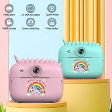 Load image into Gallery viewer, Children's Intelligent Thermal Printing Camera HD Dual Large Screen 4000W Digital Camera Unicorn Instant Camera
