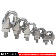 Load image into Gallery viewer, 304 Stainless Steel U-type Clamp Wire Clips Rope Clip Cable Bolts Rigging Hardware Clamps M2-M18

