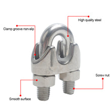 Load image into Gallery viewer, 304 Stainless Steel U-type Clamp Wire Clips Rope Clip Cable Bolts Rigging Hardware Clamps M2-M18
