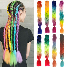Load image into Gallery viewer, Elastic Hair Ties Jumbo Braid Hair Wig Dirty Braid Hair Rope for Girls Pigtails Long Wig Hair Rope Bows Hair Accessories
