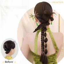 Load image into Gallery viewer, Wig Flower Braid Two Twisted Braids Fried Dough Twists Ponytail Wig Creative Wig Braid Hair Rope
