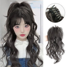 Load image into Gallery viewer, Wig Women's Long Hair Ponytail Grab Clip Large Wave Celebrity Natural High Ponytail Blossom Long Curly Hair Fake Ponytail Braid
