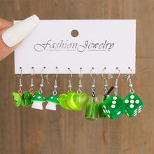 Load image into Gallery viewer, 5 Pairs Cute Cartoon Animal Fruit Earrings Set for Women Girl Simulated Resin Acrylic Food Drink Icecream DIY Dangle Earring New Jewelry
