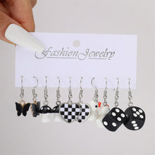 Load image into Gallery viewer, 5 Pairs Cute Cartoon Animal Fruit Earrings Set for Women Girl Simulated Resin Acrylic Food Drink Icecream DIY Dangle Earring New Jewelry
