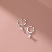 Load image into Gallery viewer, Zircon Flower Pendant Hoop Earrings for Women Simple Fashion Huggies Jewelry Aretes Sweet Cute Hanging Earrings Girl Wedding Party Jewelry Gift
