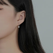 Load image into Gallery viewer, Zircon Flower Pendant Hoop Earrings for Women Simple Fashion Huggies Jewelry Aretes Sweet Cute Hanging Earrings Girl Wedding Party Jewelry Gift
