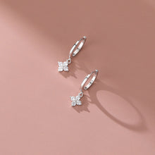 Load image into Gallery viewer, Zircon Flower Pendant Hoop Earrings for Women Simple Fashion Huggies Jewelry Aretes Sweet Cute Hanging Earrings Girl Wedding Party Jewelry Gift

