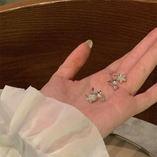 Load image into Gallery viewer, Korean Elegant Cute Rhinestone Fashion Earrings For Women Trendy Shiny Star Pearls Ear Stud For Women Girls Fashion Metal Chain Jewelry Gifts
