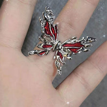 Load image into Gallery viewer, New Punk Cross Butterfly Irregular Red Crystal Glass Heart Aesthetic Rings for Women Y2K Gothic Animal Spider Ring Creative Jewelry
