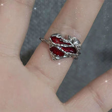 Load image into Gallery viewer, New Punk Cross Butterfly Irregular Red Crystal Glass Heart Aesthetic Rings for Women Y2K Gothic Animal Spider Ring Creative Jewelry
