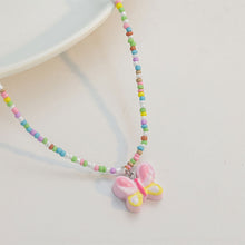 Load image into Gallery viewer, Candy Color Beaded Butterfly Necklace Female Niche Sweet Cute Girly Style Clavicle Chain 2024 New Fashion Accessories
