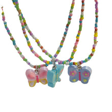 Load image into Gallery viewer, Candy Color Beaded Butterfly Necklace Female Niche Sweet Cute Girly Style Clavicle Chain 2024 New Fashion Accessories
