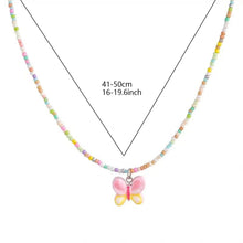 Load image into Gallery viewer, Candy Color Beaded Butterfly Necklace Female Niche Sweet Cute Girly Style Clavicle Chain 2024 New Fashion Accessories
