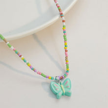 Load image into Gallery viewer, Candy Color Beaded Butterfly Necklace Female Niche Sweet Cute Girly Style Clavicle Chain 2024 New Fashion Accessories
