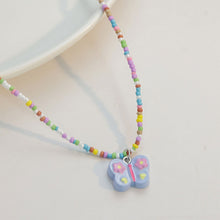 Load image into Gallery viewer, Candy Color Beaded Butterfly Necklace Female Niche Sweet Cute Girly Style Clavicle Chain 2024 New Fashion Accessories

