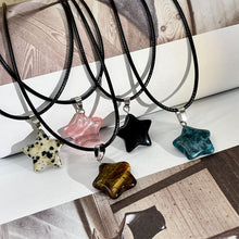 Load image into Gallery viewer, Natural Stone Hexagon Pendant Necklace Crystal Rose Quartz Opal Star for Women Fluorite Lapis Bullet Pendulum Trend Jewelry Gift
