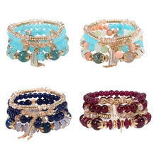 Load image into Gallery viewer, 4PCS/Set Bohemian Stackable Bead Bracelets for Women Multilayered Bracelet Pendant Charm Stretch Bangles
