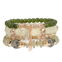 Load image into Gallery viewer, 4PCS/Set Bohemian Stackable Bead Bracelets for Women Multilayered Bracelet Pendant Charm Stretch Bangles
