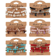 Load image into Gallery viewer, 4PCS/Set Bohemian Stackable Bead Bracelets for Women Multilayered Bracelet Pendant Charm Stretch Bangles
