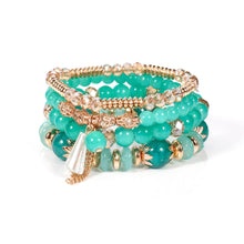 Load image into Gallery viewer, 4PCS/Set Bohemian Stackable Bead Bracelets for Women Multilayered Bracelet Pendant Charm Stretch Bangles
