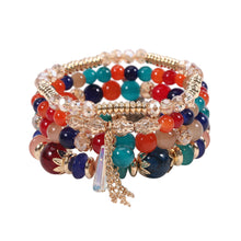 Load image into Gallery viewer, 4PCS/Set Bohemian Stackable Bead Bracelets for Women Multilayered Bracelet Pendant Charm Stretch Bangles
