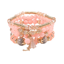 Load image into Gallery viewer, 4PCS/Set Bohemian Stackable Bead Bracelets for Women Multilayered Bracelet Pendant Charm Stretch Bangles

