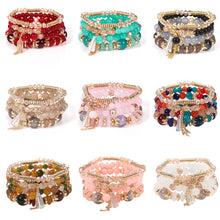 Load image into Gallery viewer, 4PCS/Set Bohemian Stackable Bead Bracelets for Women Multilayered Bracelet Pendant Charm Stretch Bangles
