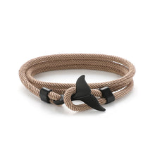 Load image into Gallery viewer, Fashion Rope Whale Tail Bracelet Men Double Layer Outdoor Camping Braclet Homme Accessories Survival Paracord Braslet Gift For Him

