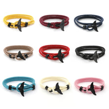 Load image into Gallery viewer, Fashion Rope Whale Tail Bracelet Men Double Layer Outdoor Camping Braclet Homme Accessories Survival Paracord Braslet Gift For Him
