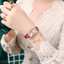 Load image into Gallery viewer, Top Brand Luxury Women Wrist Watch Small Green Watch Ladies Rhinestone Watches Leather Quartz Watch Clock
