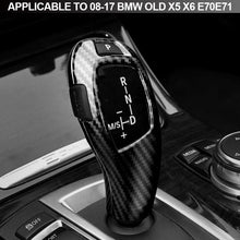 Load image into Gallery viewer, 2Pcs/Set Car Carbon Fiber Gear Shift Knob Cover Trim Styling Accessories For BMW X5 X6 E70 E71 08-17
