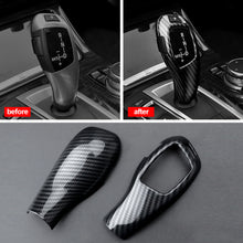 Load image into Gallery viewer, 2Pcs/Set Car Carbon Fiber Gear Shift Knob Cover Trim Styling Accessories For BMW X5 X6 E70 E71 08-17
