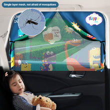 Load image into Gallery viewer, Car Window Shades Mosquito Net Sun Cover 2 Layers Telescopic Magnetic Sunshade UV Protection Block Mesh Curtain
