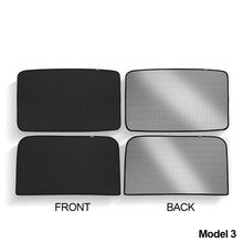 Load image into Gallery viewer, 2Pcs Car Glass Roof Sunshade Front Rear Open Sunroof Windshield Shade Net UV Protection Interior Cover For Tesla Model 3 Y
