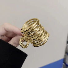 Load image into Gallery viewer, Fashion Gold Color Hollow Geometric Hair Clips Metal Hair Claw Cross Hairclip Headband Hairpin Hair Crab Women Hair Accessories
