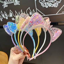 Load image into Gallery viewer, Glitter Cat Ear Hairband Girl Children Quicksand Crown Headband Cat Ears Party Hair Hoop Kids Hair Accessories Jewelry Headwear
