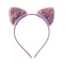 Load image into Gallery viewer, Glitter Cat Ear Hairband Girl Children Quicksand Crown Headband Cat Ears Party Hair Hoop Kids Hair Accessories Jewelry Headwear
